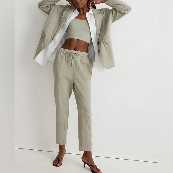 Rumpled Terry Pull On Tapered Pants - Picture 2 of 2